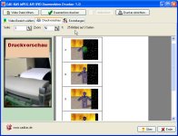 Screenshot vom Programm: MPEG AVI DVD Daumenkino-Drucker