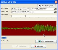 Screenshot vom Programm: MID 2 WAV