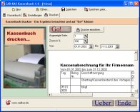 Screenshot vom Programm: Kassenbuch
