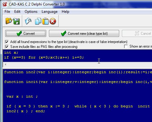 Convert C source code into Delphi/Pascal