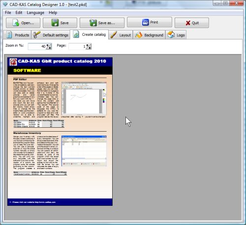 Screenshot for Catalog Designer 1.0