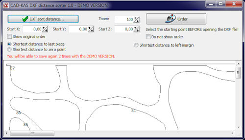 Sort the elements of a DXF file