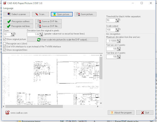 Convert paper drawings/pics into DXF files.