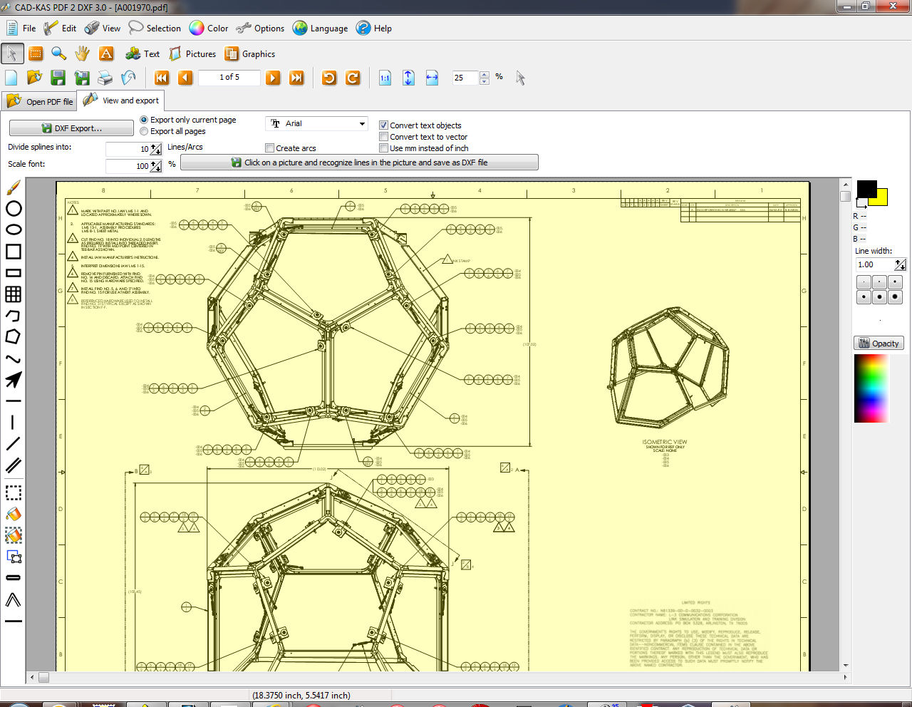 Convert PDF files into DXF files.