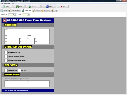 Screenshot of Paper Form Designer