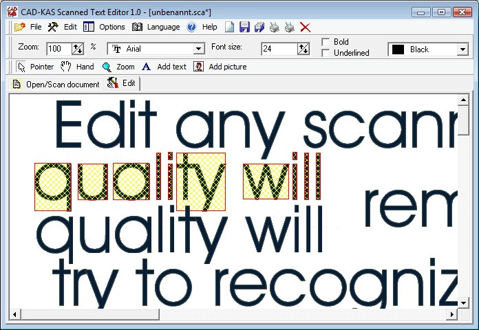 Click to view Scanned Text Editor 1.0 screenshot