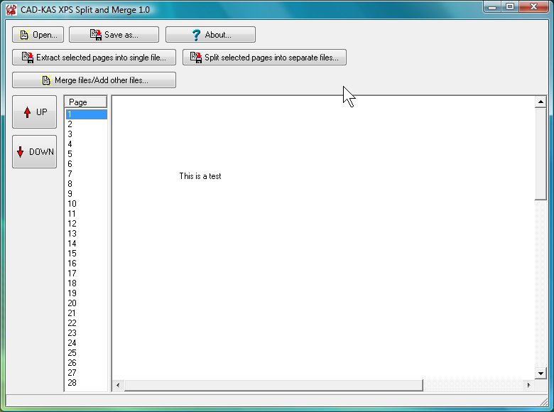 Screenshot for XPS Split and Merge 1.0