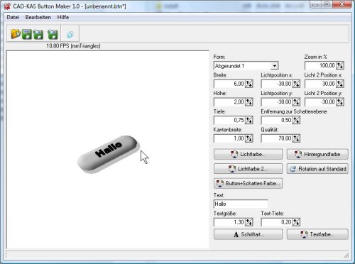 Screenshot vom Programm: Button Maker