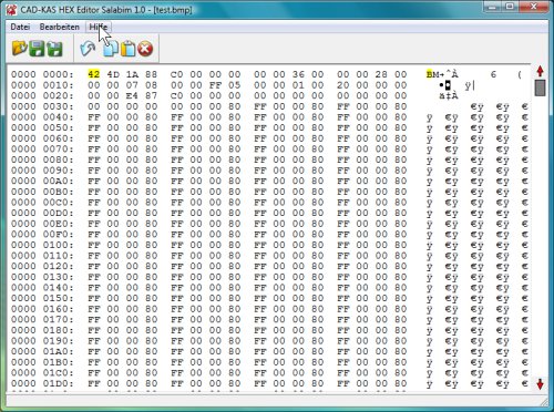 Screenshot vom Programm: HEX Editor Salabim