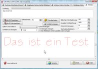 Screenshot vom Programm: Schrift 2 DXF und G-Code