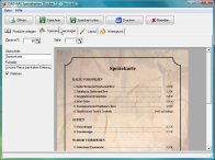 Screenshot vom Programm: Speisekarten Drucker