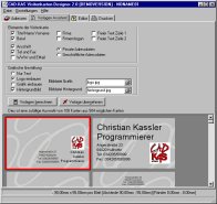 Screenshot vom Programm: Visitenkarten-Designer