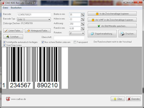 Dies ist unsere Barcode Software in Aktion